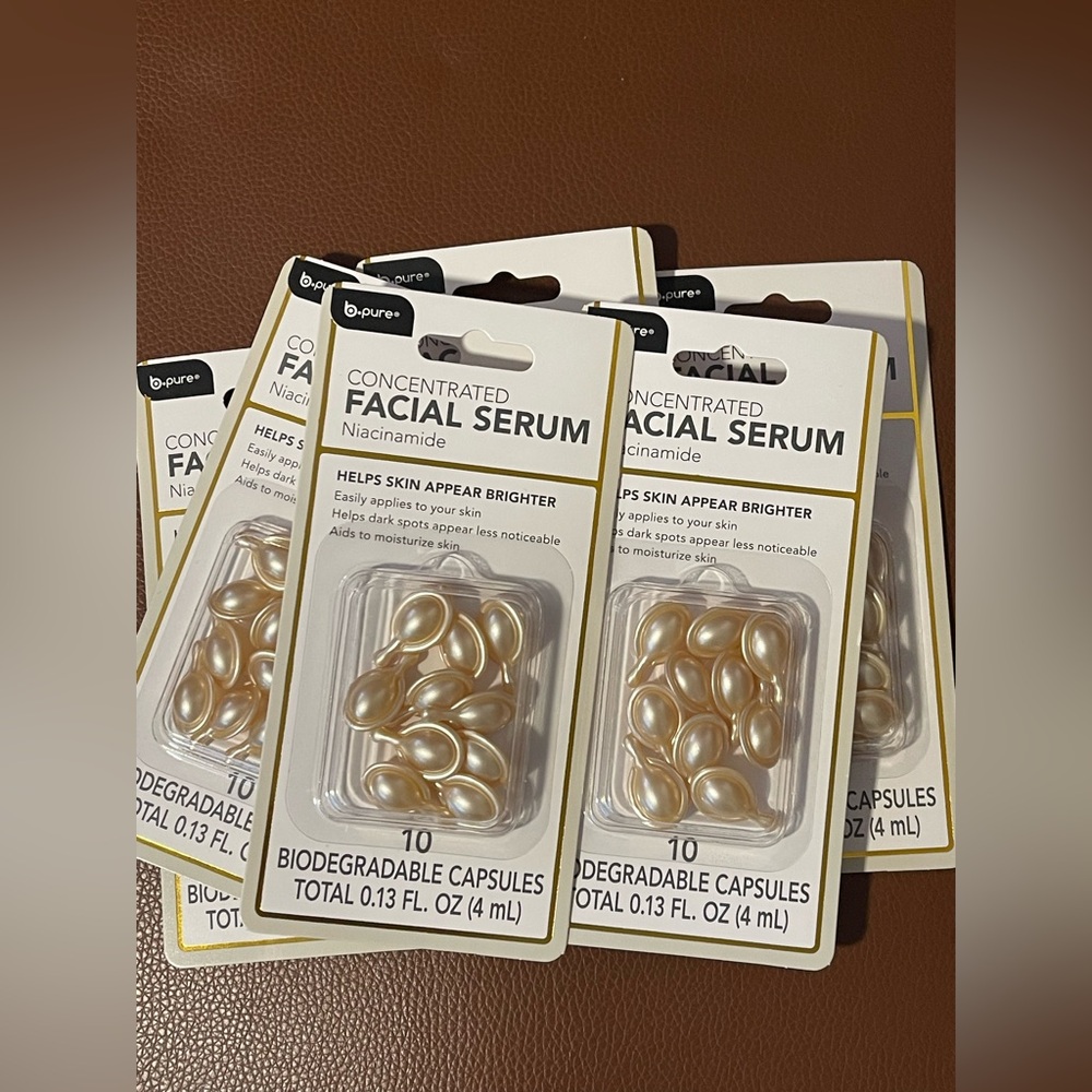 SIX (6) Packs b.pure Concentrated Facial Serum 60 Total Capsules. Niacinamide